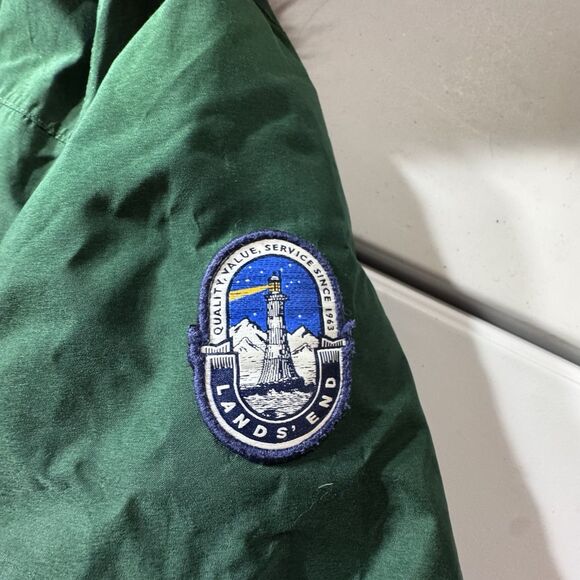 Land’s End Expedition Down Parka Winter Coat Hooded Womens Small Forest Green - Picture 4 of 14